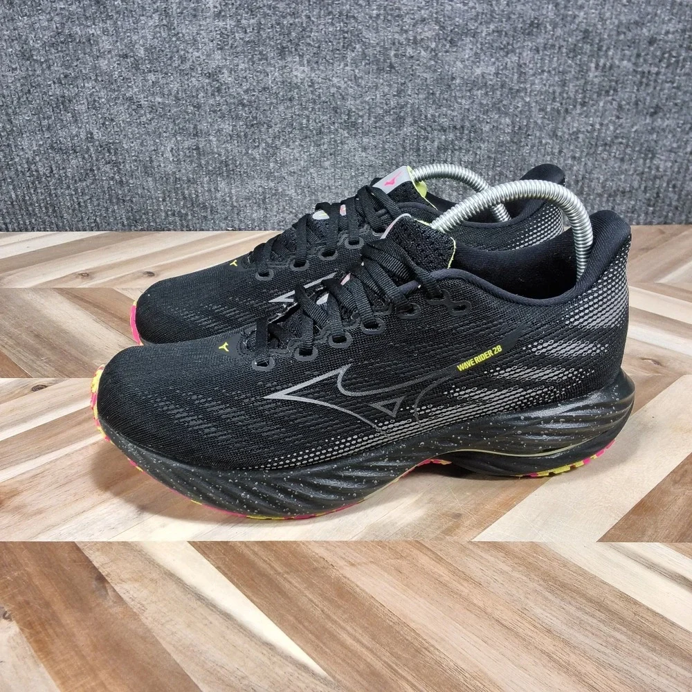 Mizuno Wave Rider 28 Men's Running Shoes Size 9 Black Pink J1GC246301 Sneakers